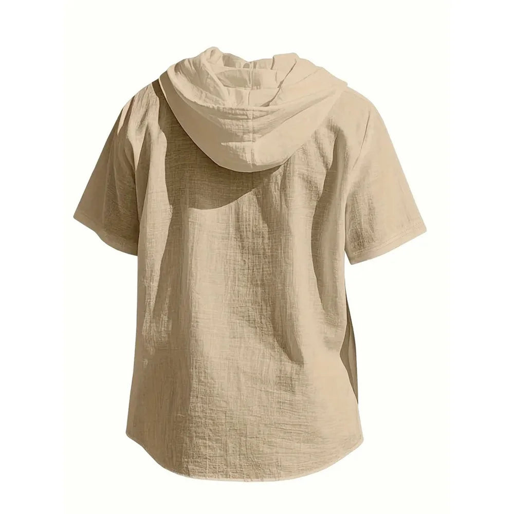 Camisa de algodón de lino para hombre