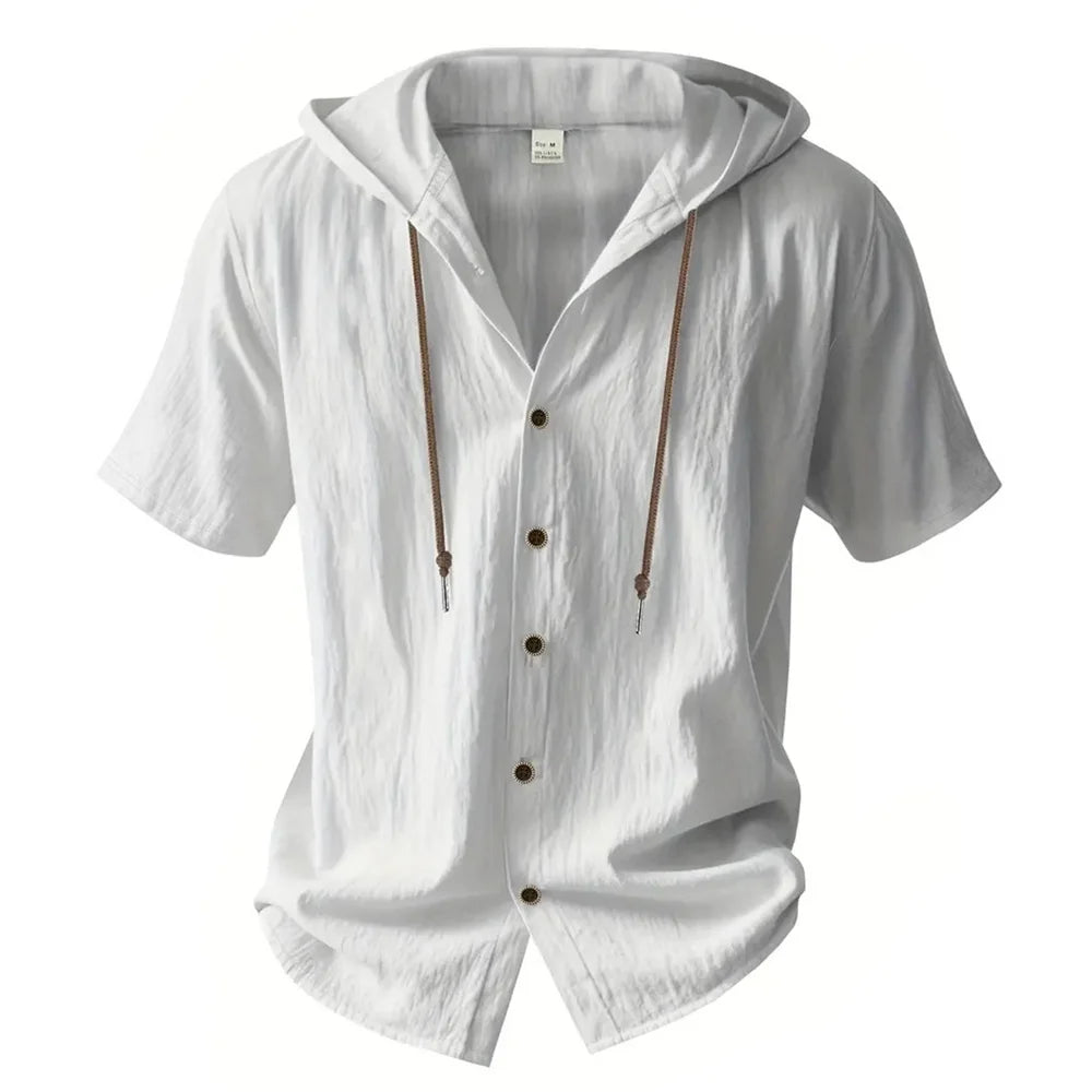 Camisa de algodón de lino para hombre