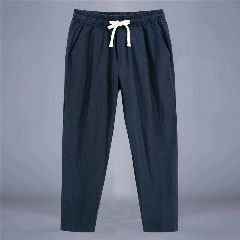 Pantalón Casual de Algodón para Hombre — Corte Recto, Suelto y Transpirable, Tallas M a 4XL