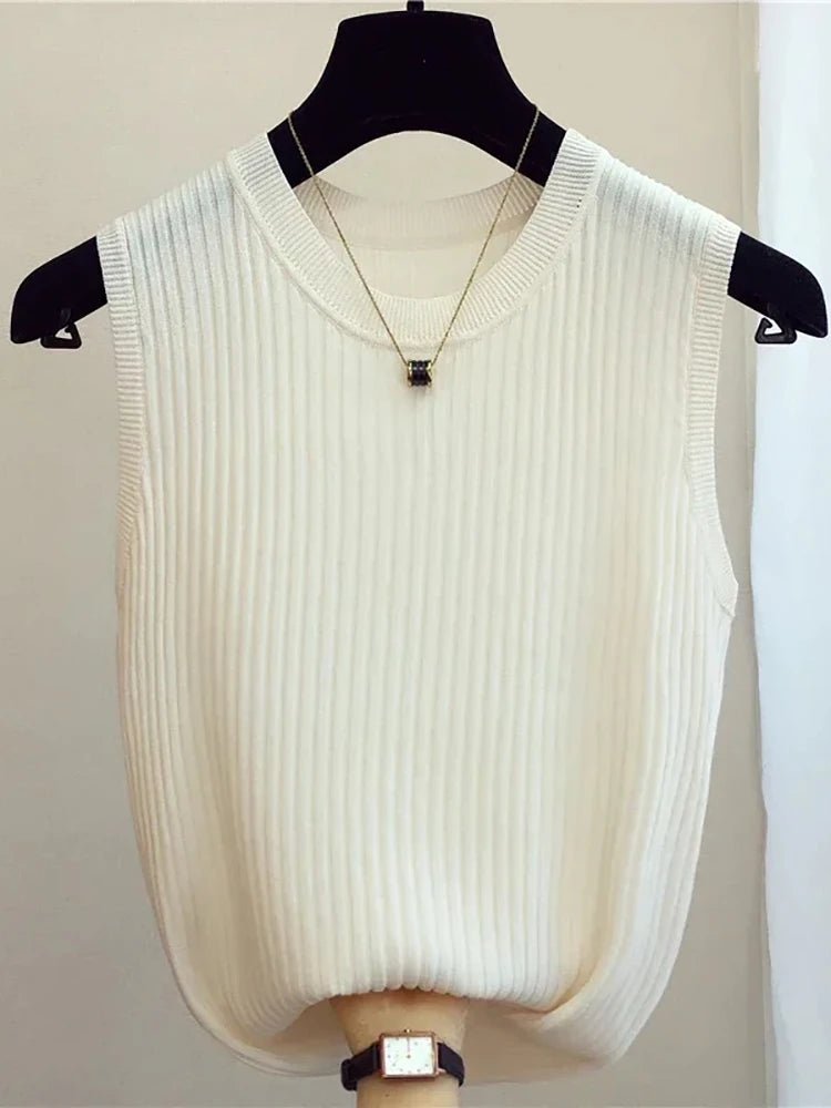 Tops de mujer sin mangas de punto