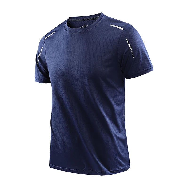 Camiseta Deportiva de Secado Rápido para Hombre — Transpirable, Manga Corta, Tallas M a 5XL