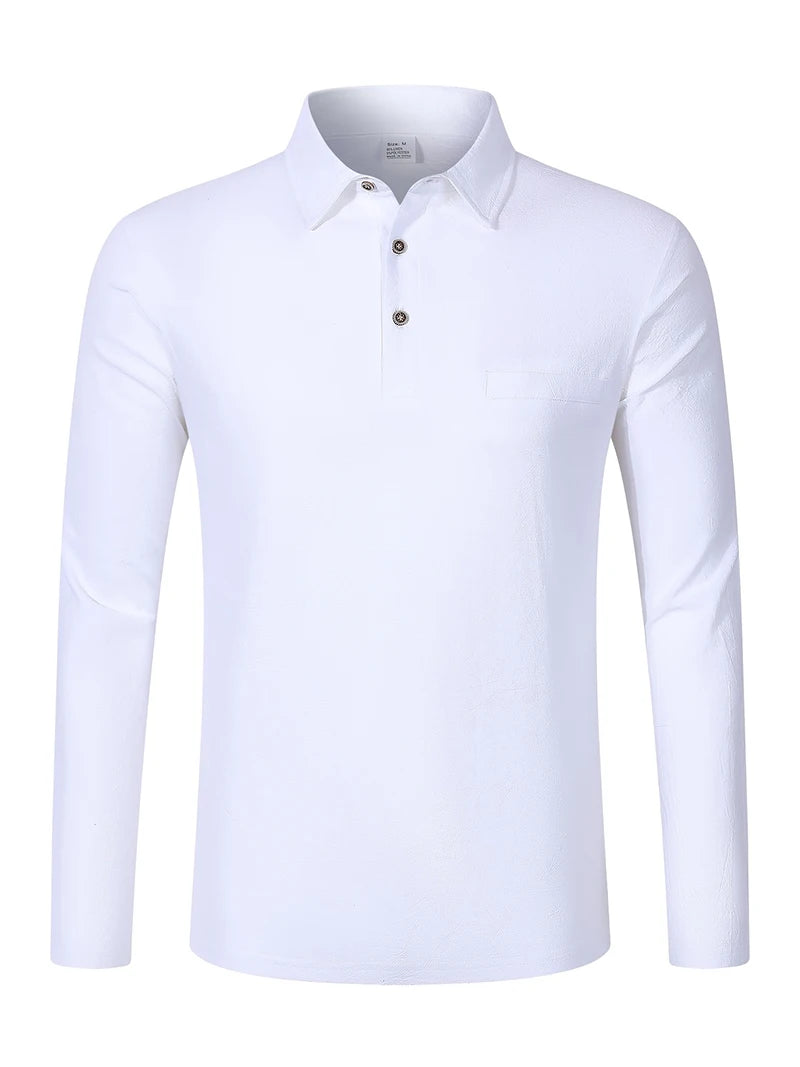 Camiseta polo de manga larga de lino