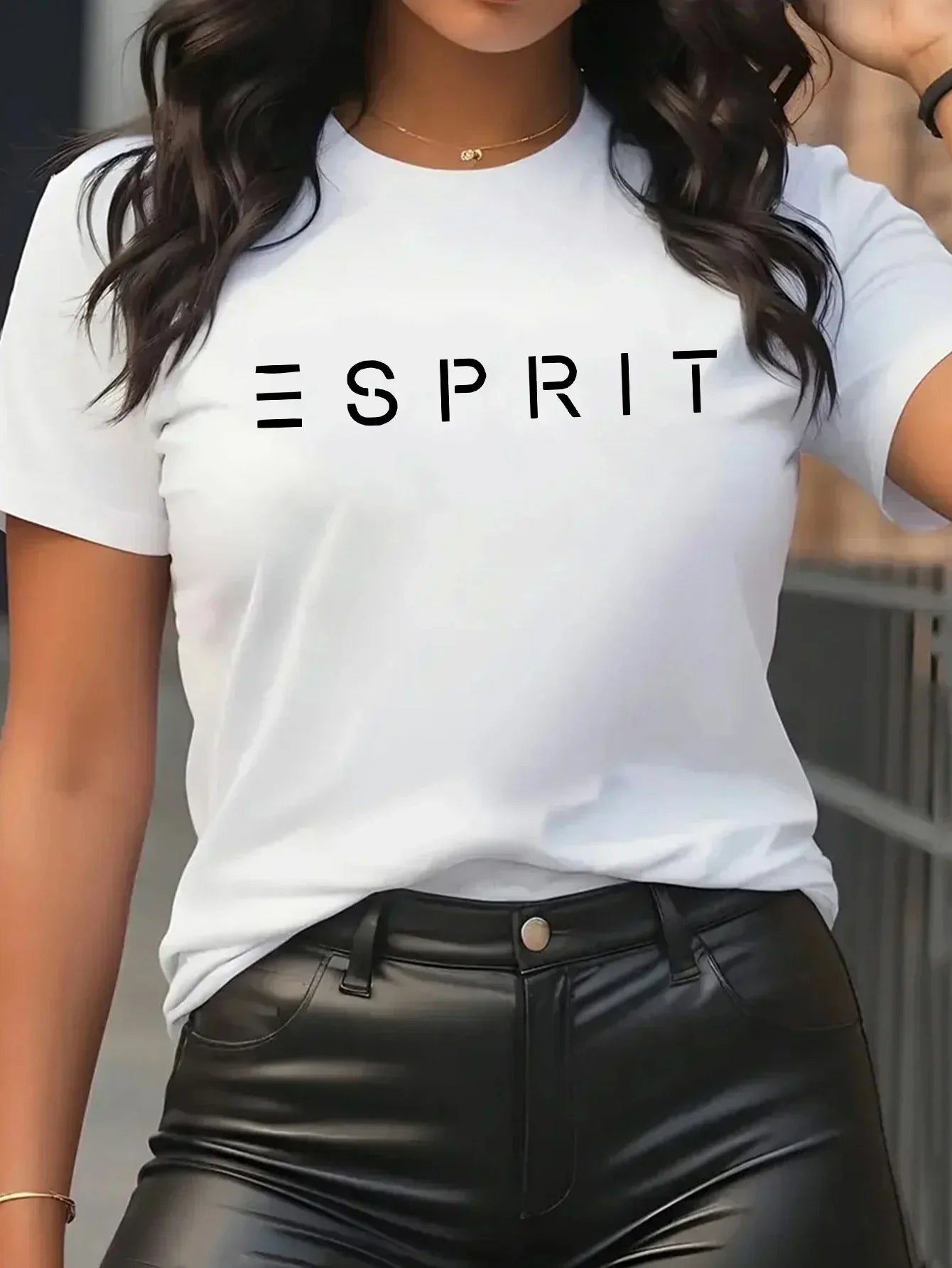 Camiseta Estampado Letras en Negrita | Mujer Casual Streetwear | Manga Corta