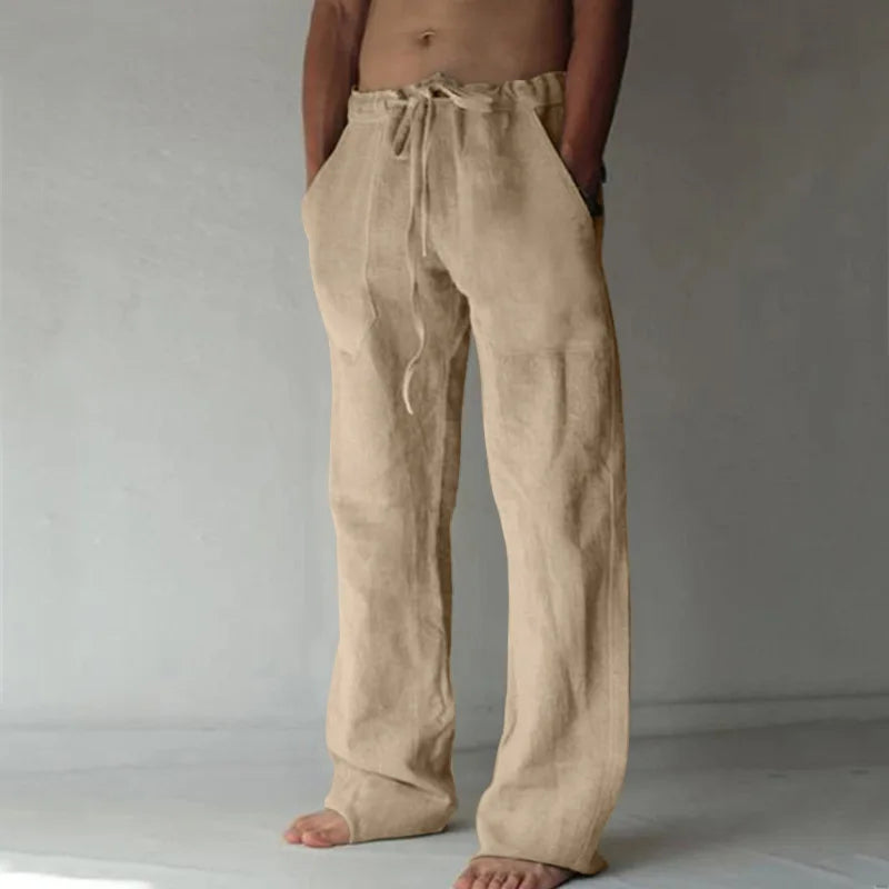 Pantalón de Lino y Algodón para Hombre — Estilo Harajuku, Cintura Elástica, Tallas S a 5XL