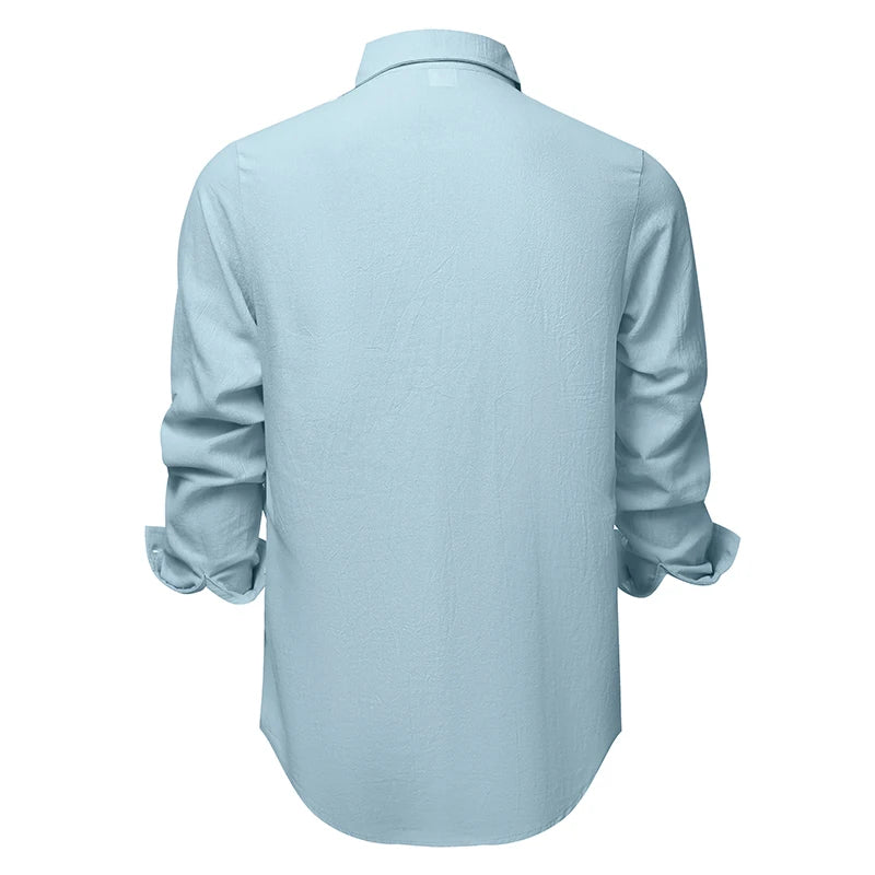 Camisa de lino de algodón para hombres