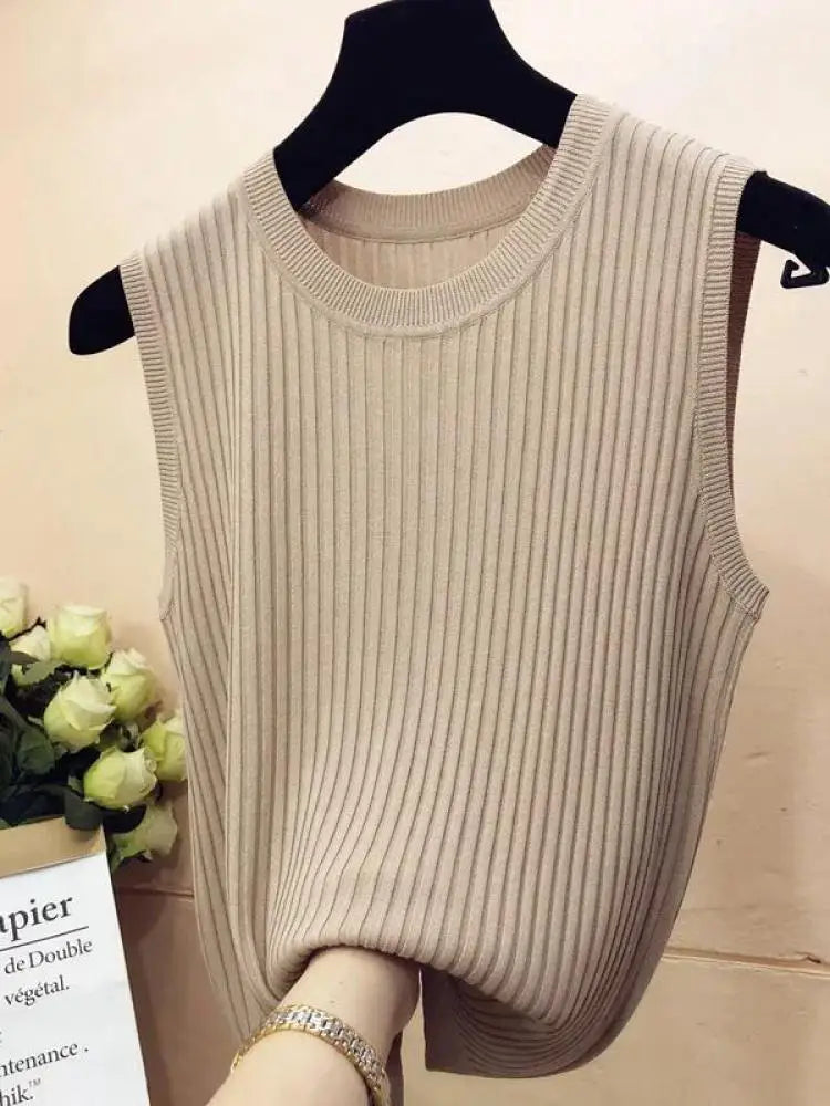 Tops de mujer sin mangas de punto