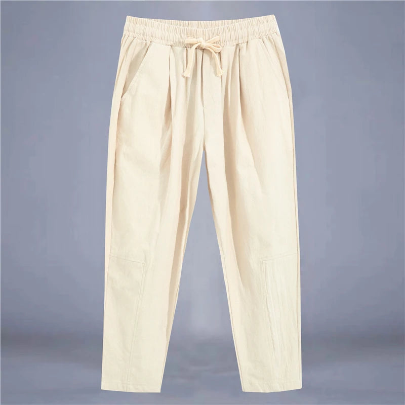 Pantalón Casual de Algodón para Hombre — Corte Recto, Suelto y Transpirable, Tallas M a 4XL