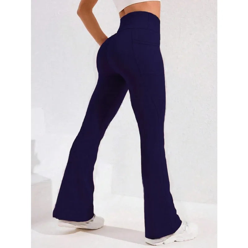 Pantalones de yoga de cintura alta con piernas acampanadas