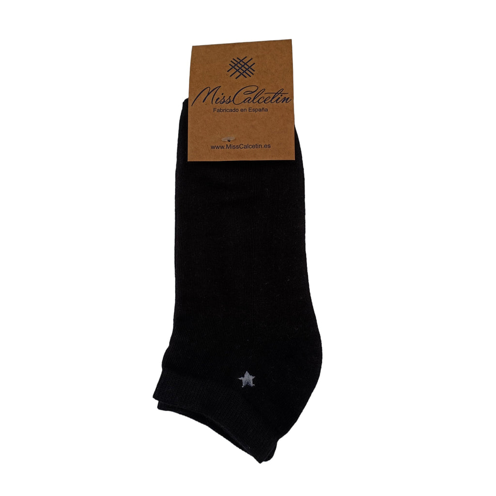 Tobillero Deportivo Negro Bordado Estrella