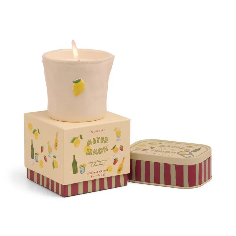 Vela de Cerámica Paddywax Bistro 226g - Limón Meyer | Frescura Cítrica y Diseño Artesanal