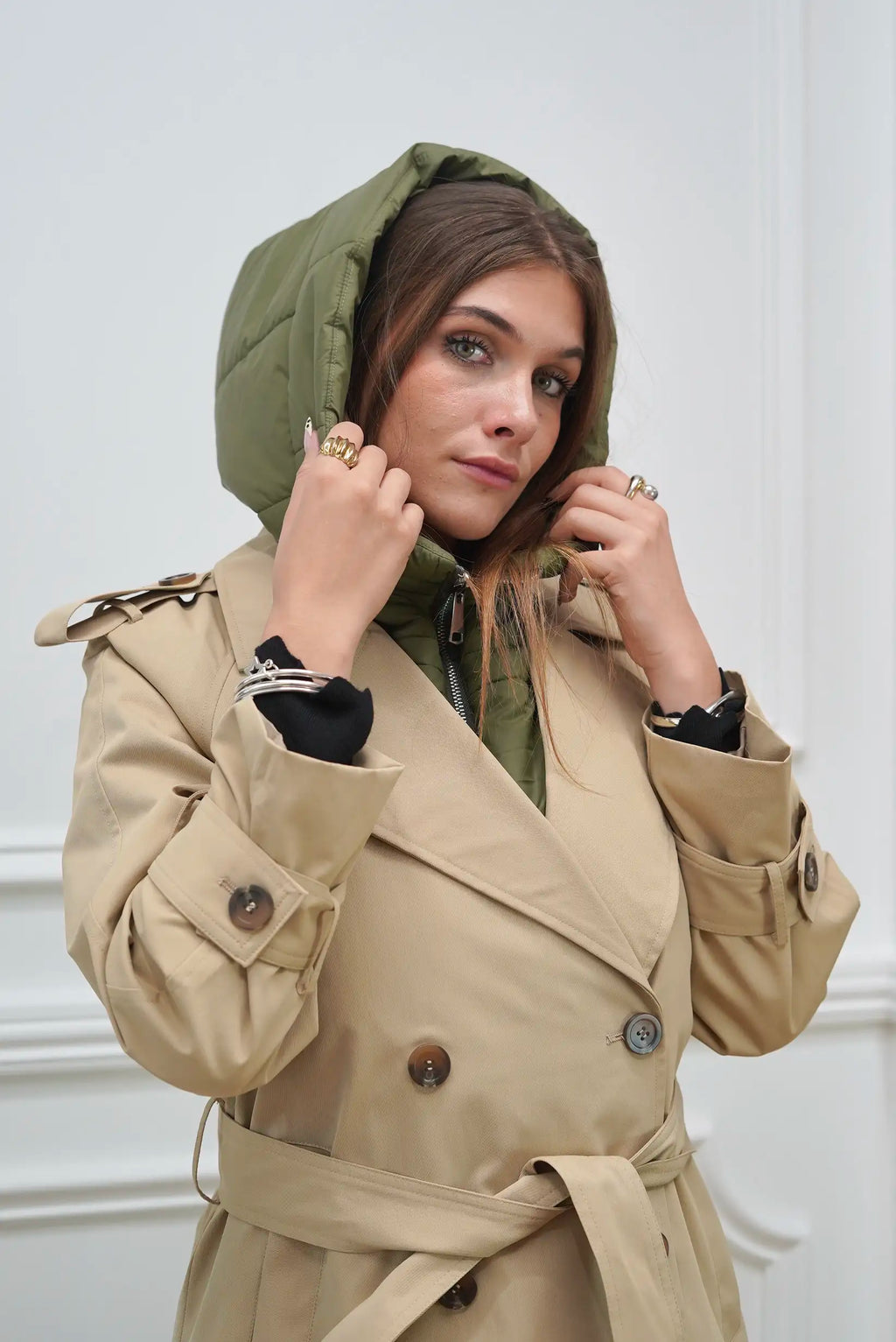 Balaclava cuello bufanda Berlin Verde Kaki
