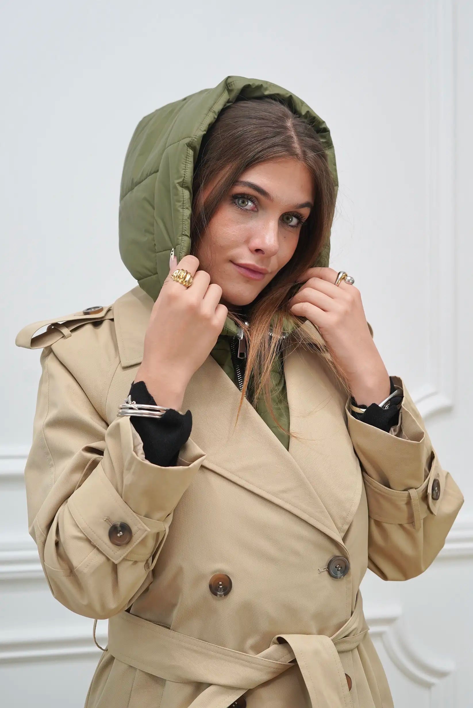 Balaclava cuello bufanda Berlin Verde Kaki