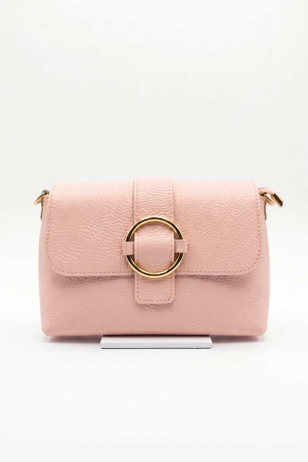Bolso mediano piel bandolera broche dorado