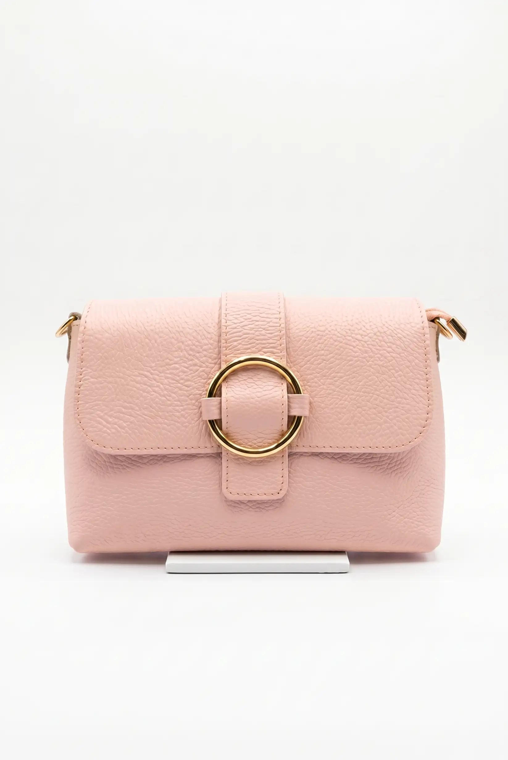 Bolso mediano piel bandolera broche dorado