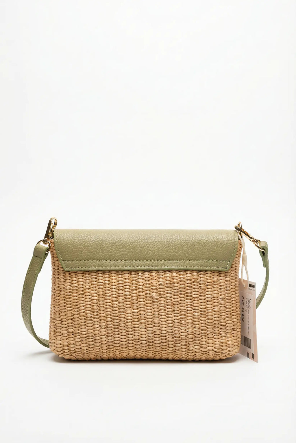 Bolso mujer pequeño bandolera rafia piel