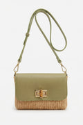 Bolso mujer pequeño bandolera rafia piel
