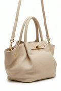 Bolso de mano y hombro Beige cierre tipo Hermes