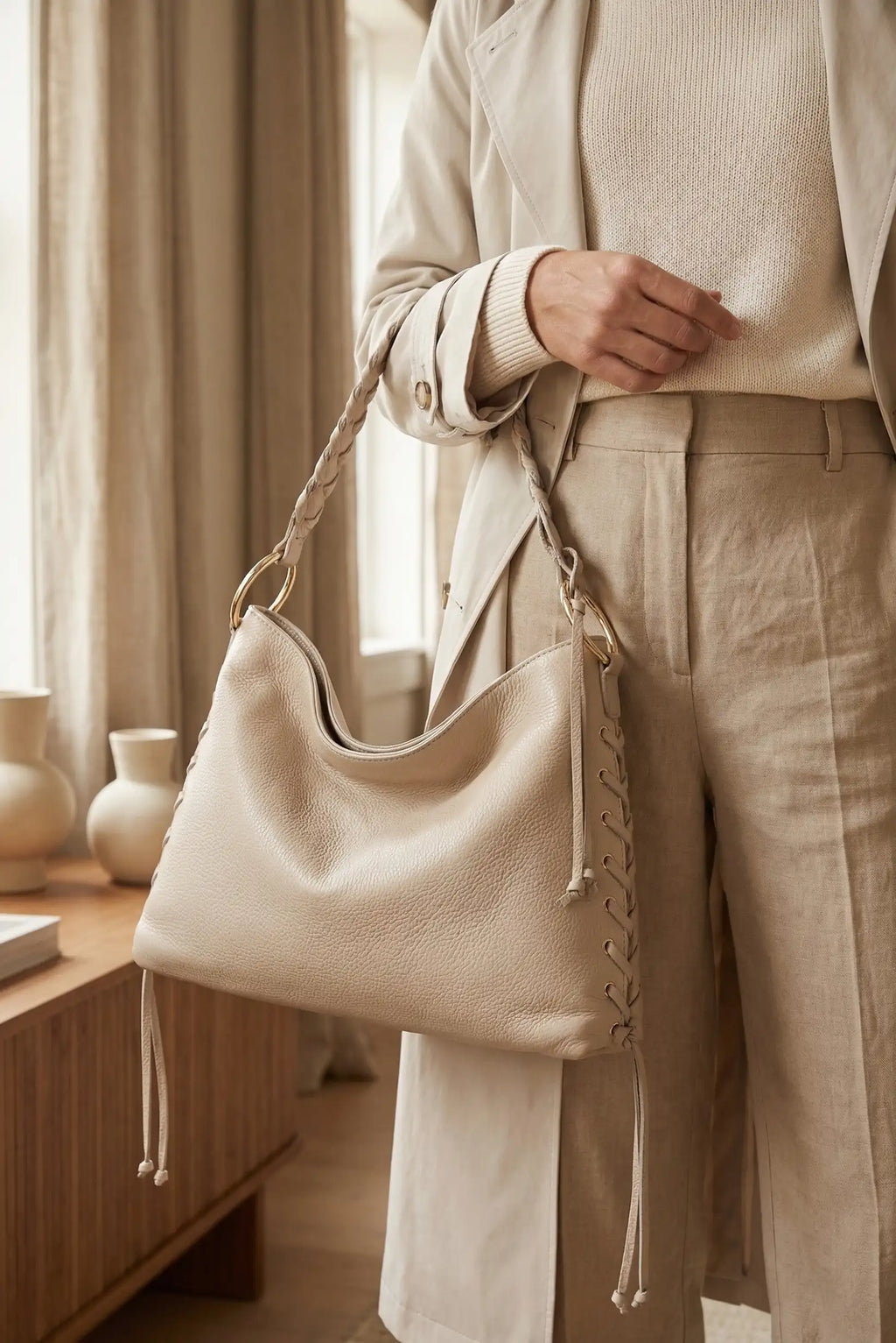 Bolso mujer grande hombro bandolera piel