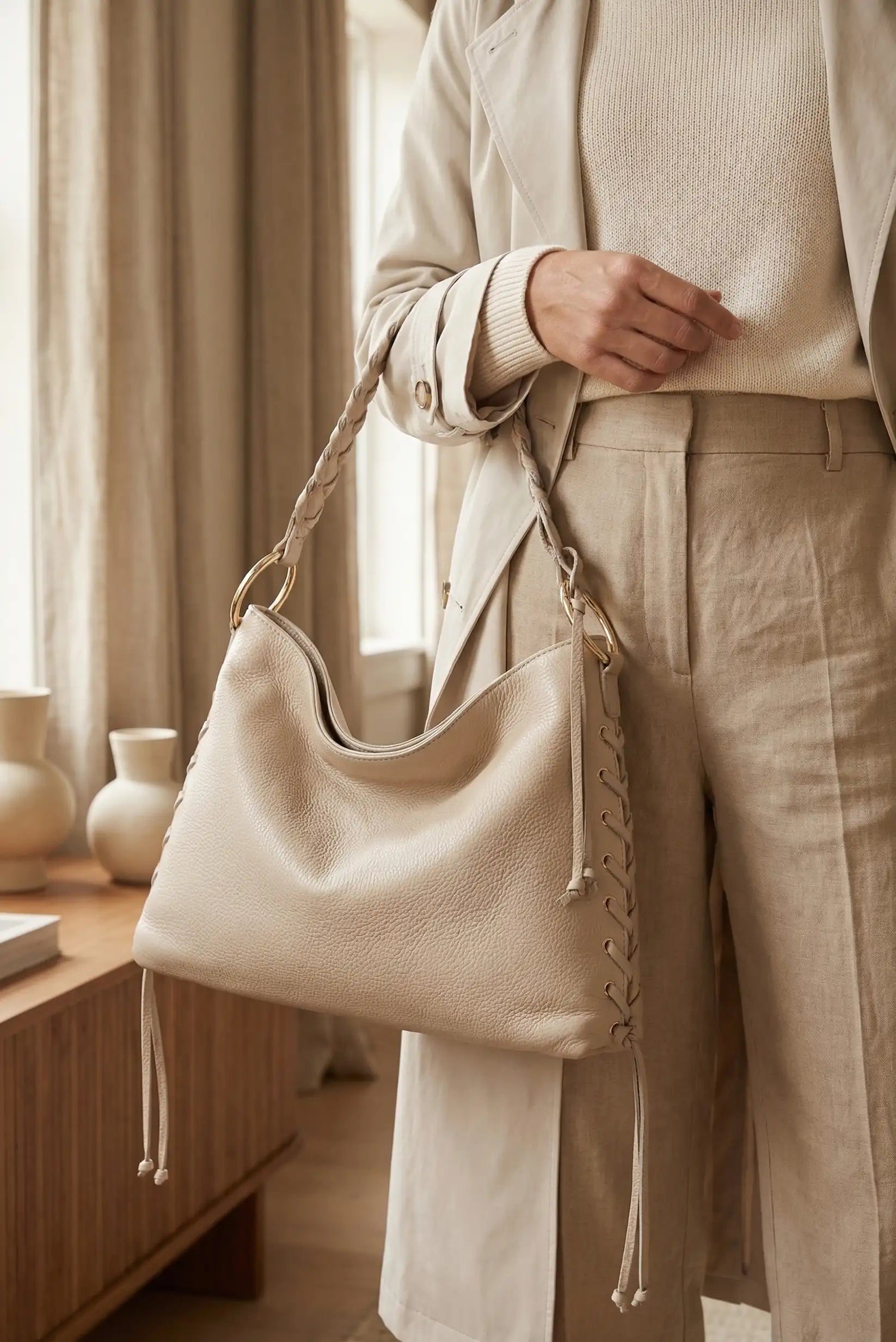 Bolso mujer grande hombro bandolera piel