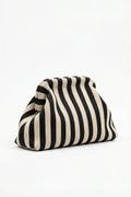 Bolso Clutch Mujer Rayas Negro y Beige | Neceser Playa Estilo Parisino