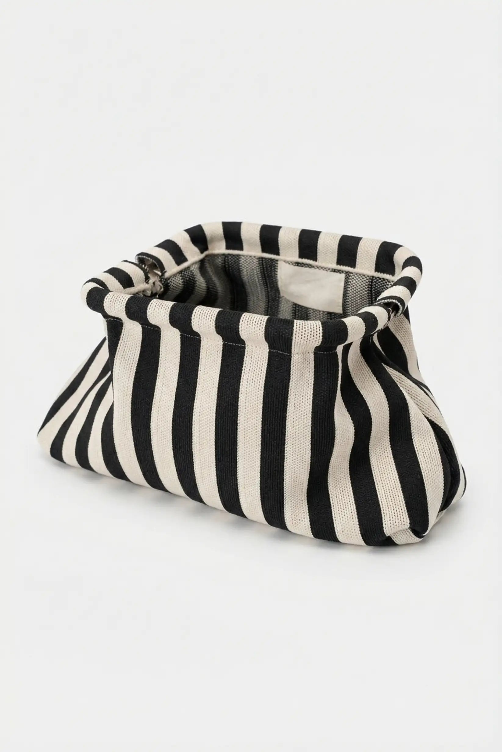 Bolso Clutch Mujer Rayas Negro y Beige | Neceser Playa Estilo Parisino