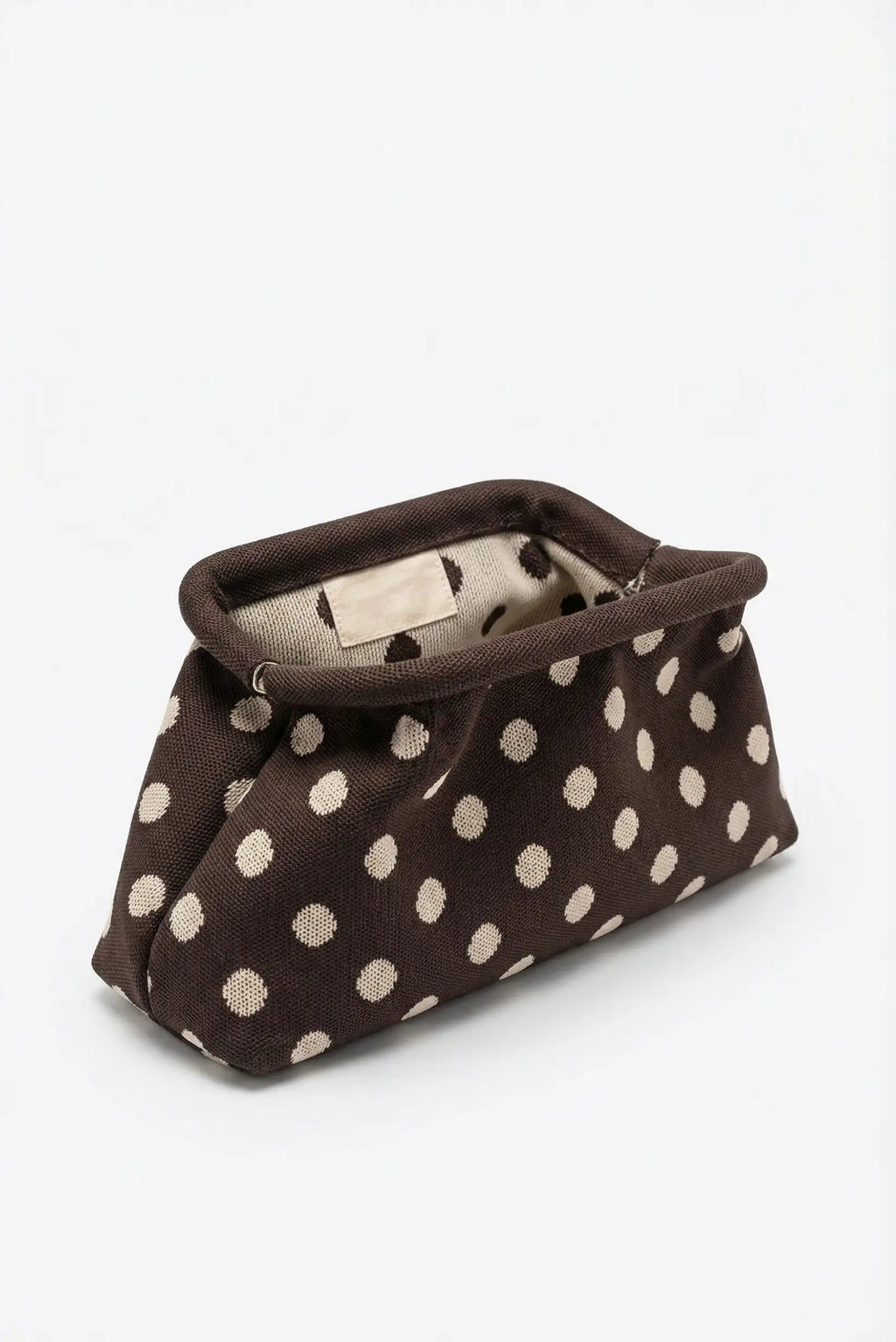 Bolso Clutch Mujer Topos Marrón Chocolate | Neceser Playa Estilo Parisino