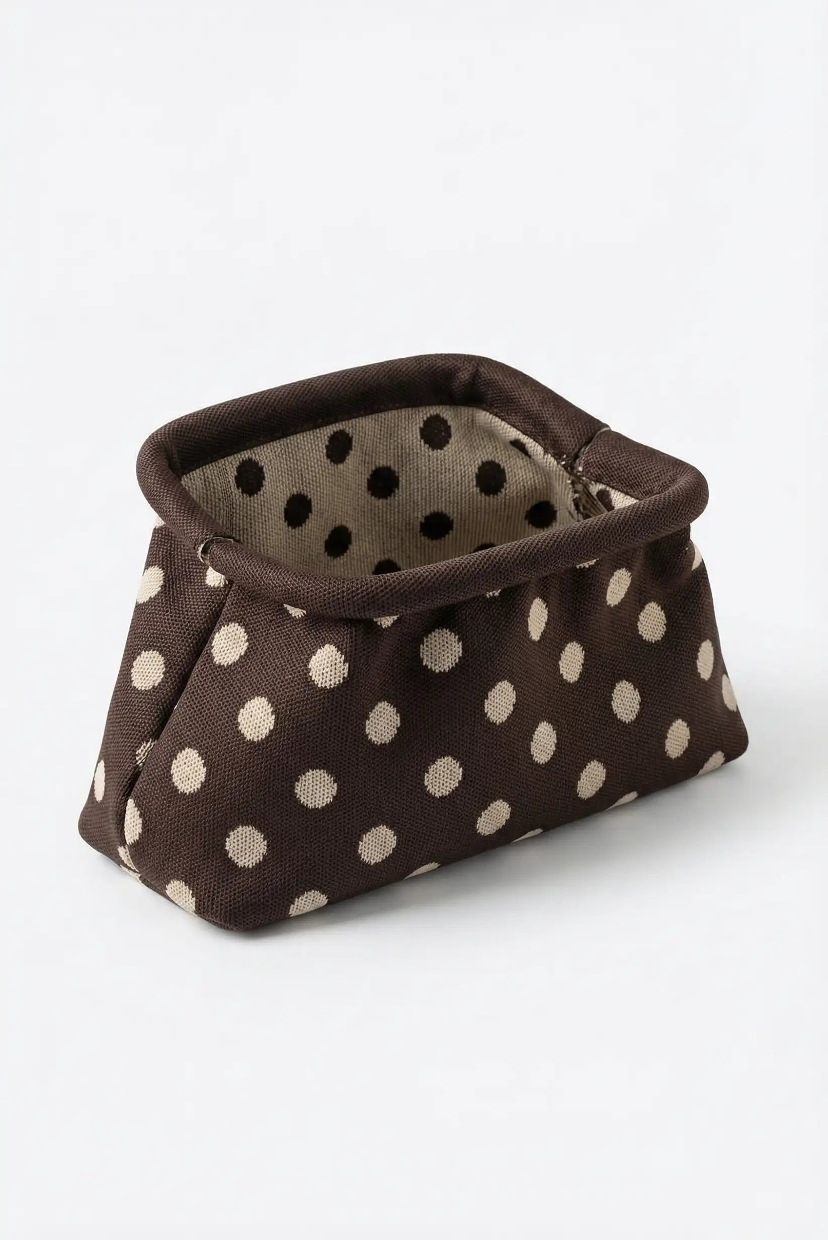 Bolso Clutch Mujer Topos Marrón Chocolate | Neceser Playa Estilo Parisino