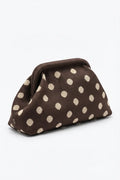 Bolso Clutch Mujer Topos Marrón Chocolate | Neceser Playa Estilo Parisino