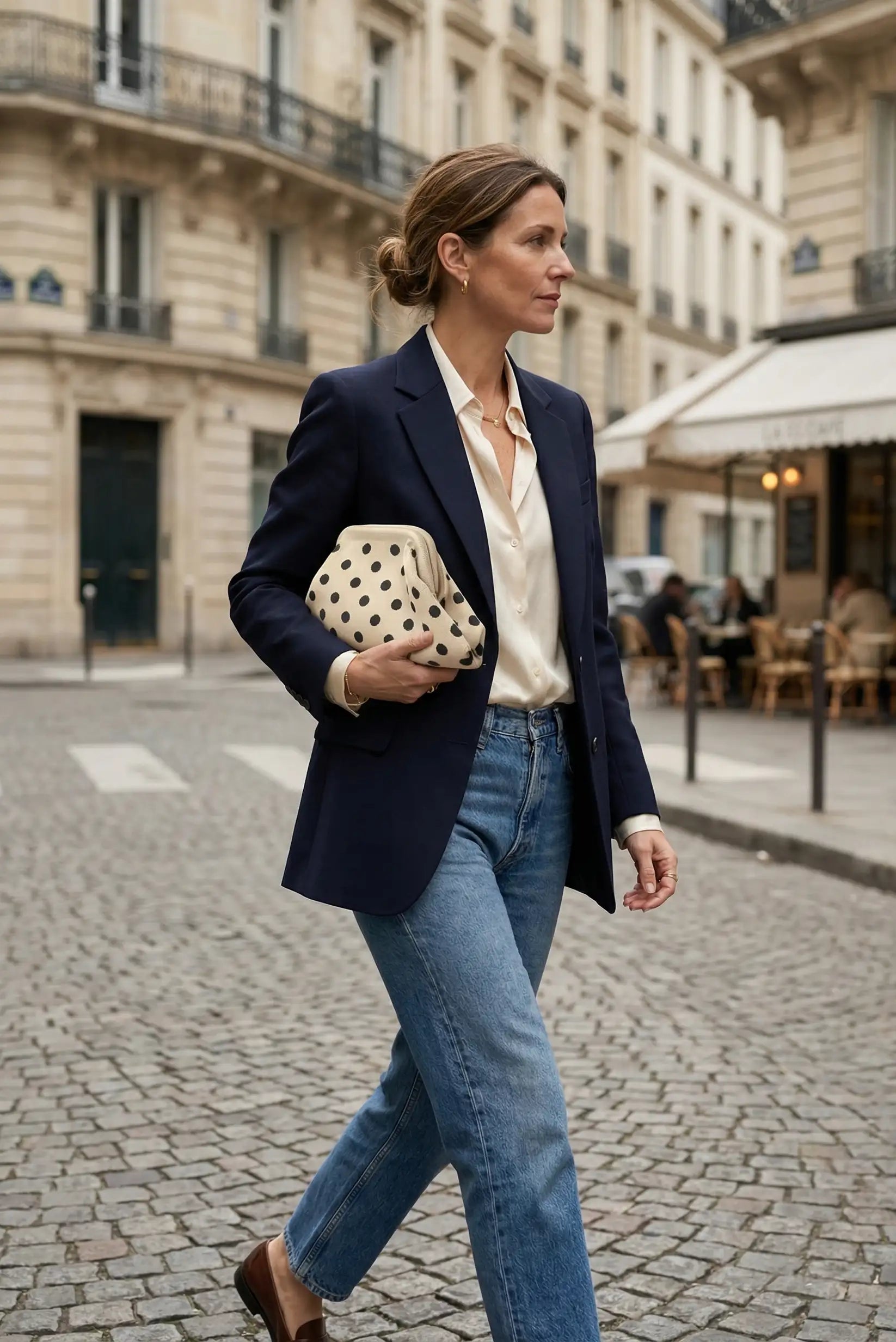 Bolso Clutch Mujer Topos Estilo Parisino | Neceser Playa Elegante