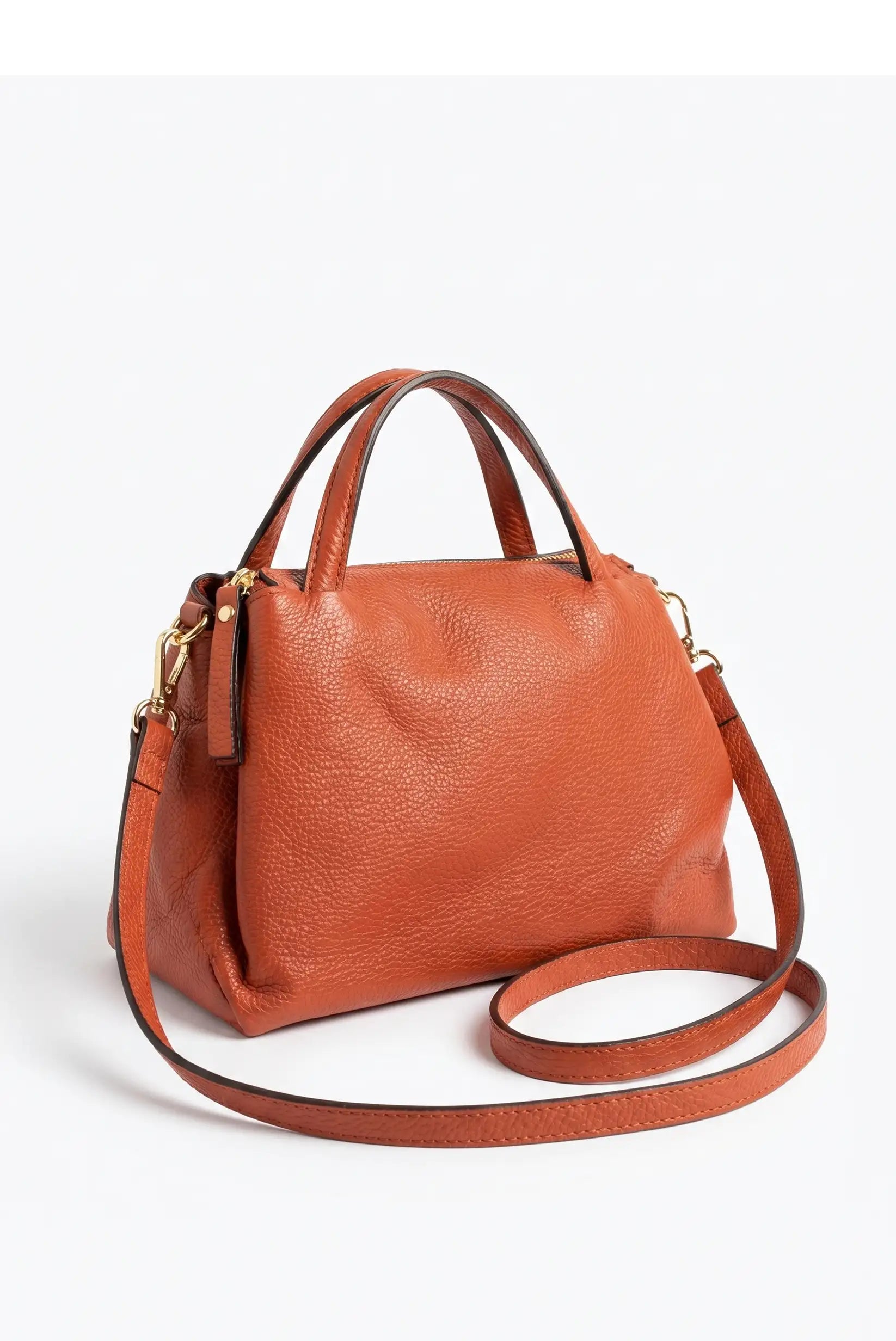Bolso de Mujer de Mano y Hombro de Piel Naranja