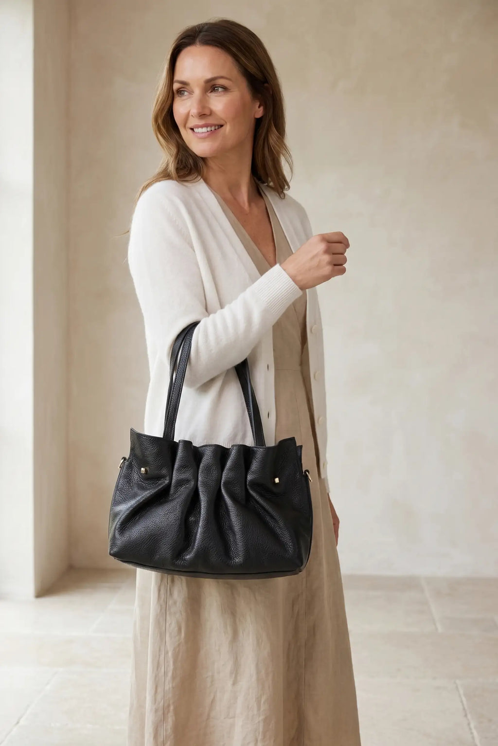 Bolso de mano mediano de piel bandolera