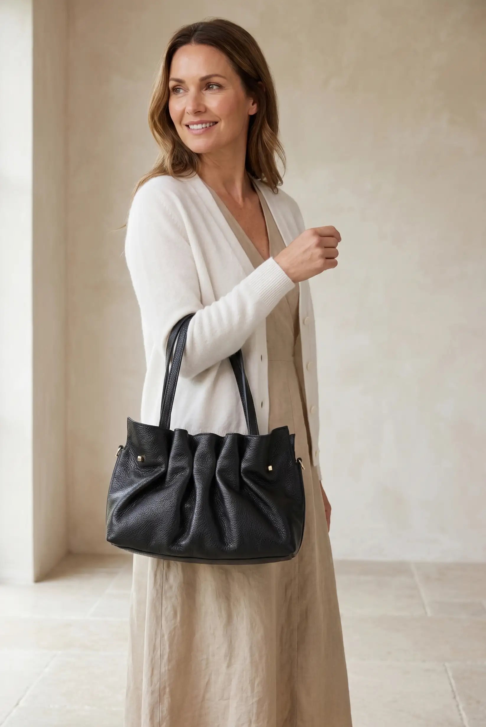 Bolso de mano mediano de piel bandolera