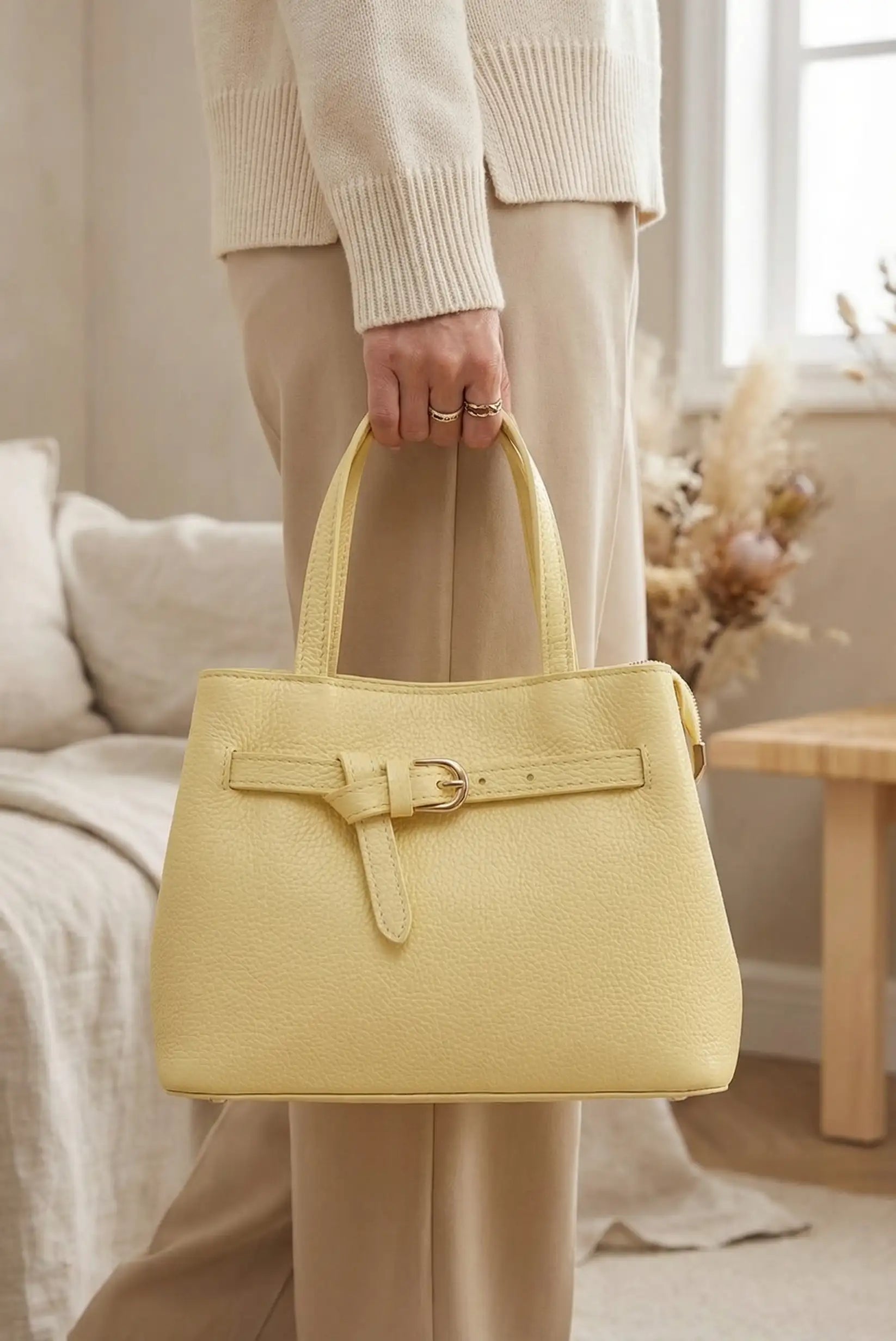 Bolso de mano y bandolera piel primavera