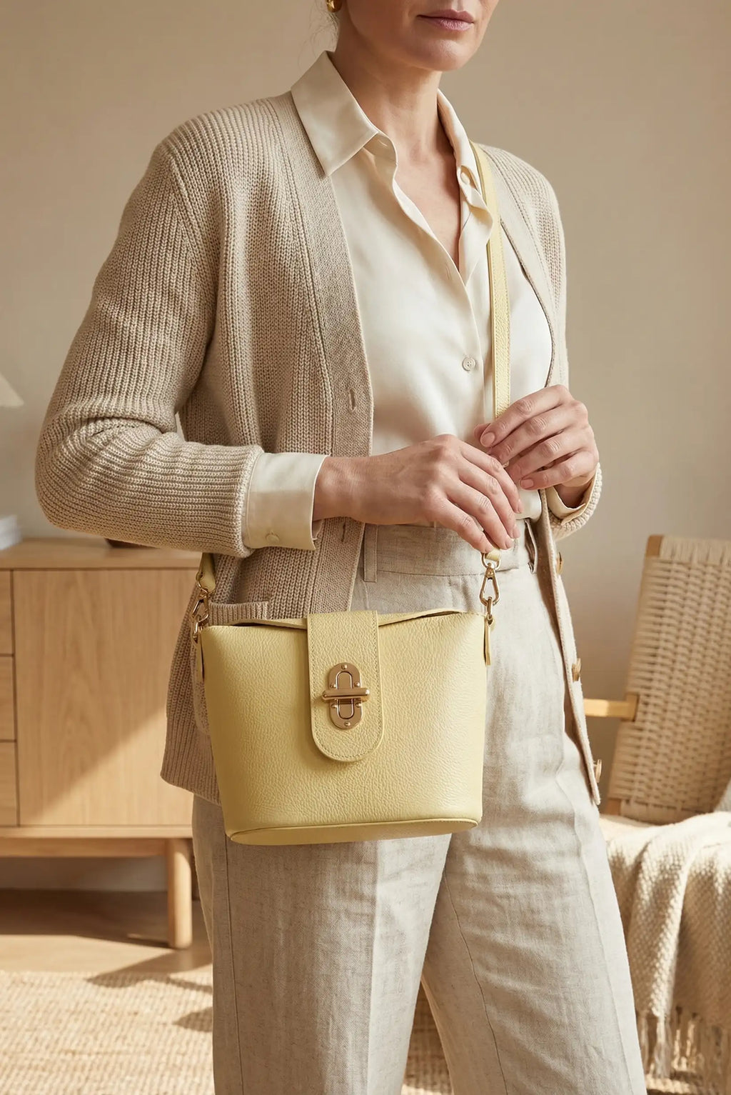 Bolso mujer mediano bandolera piel
