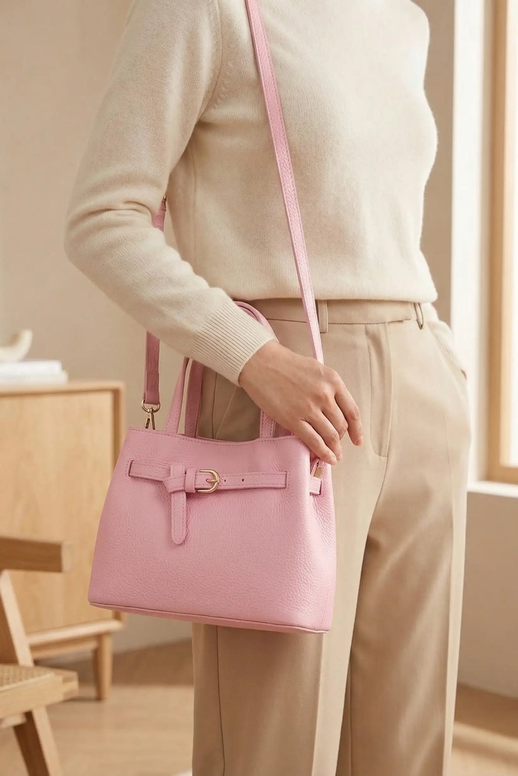 Bolso de mano y bandolera piel primavera