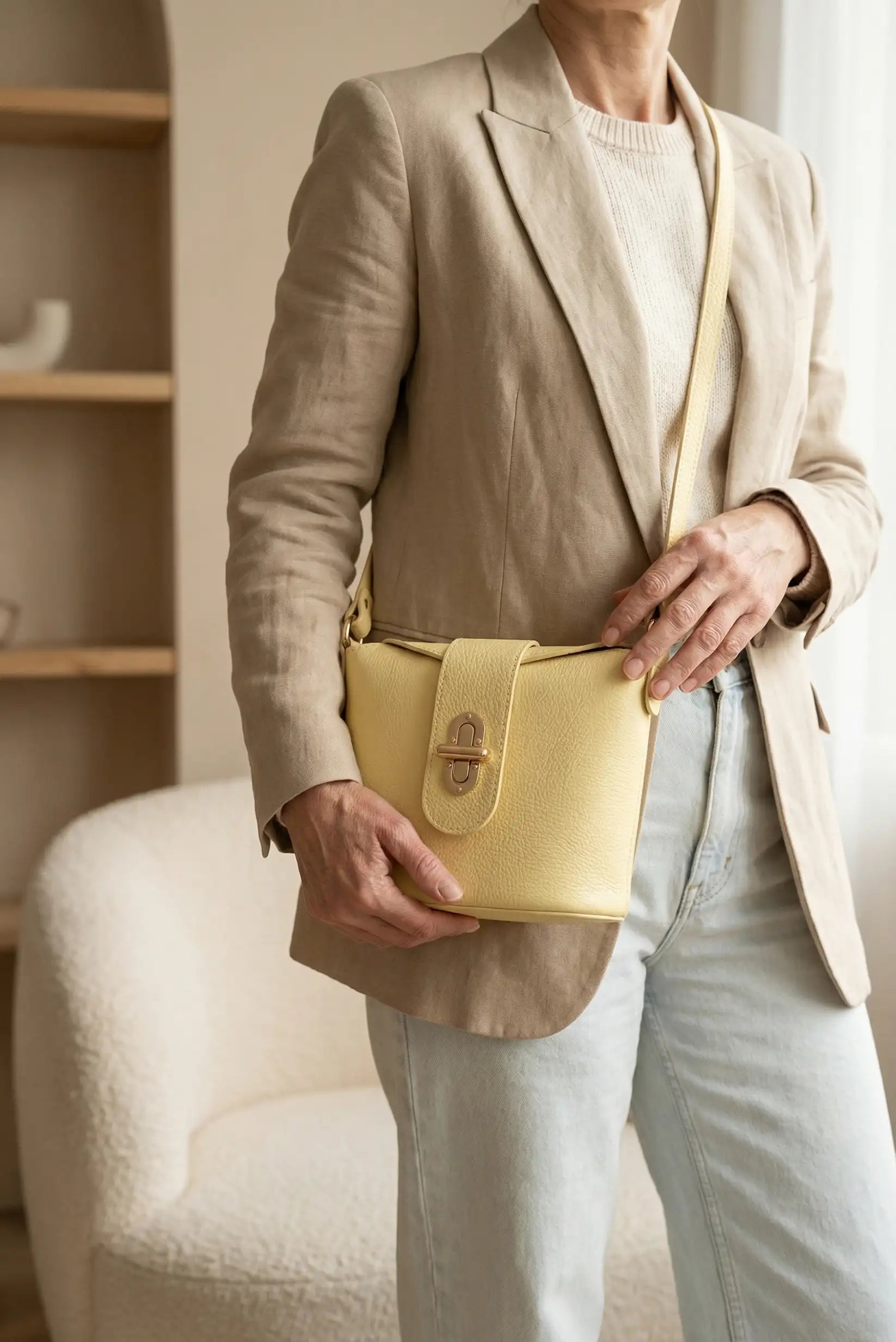 Bolso mujer mediano bandolera piel