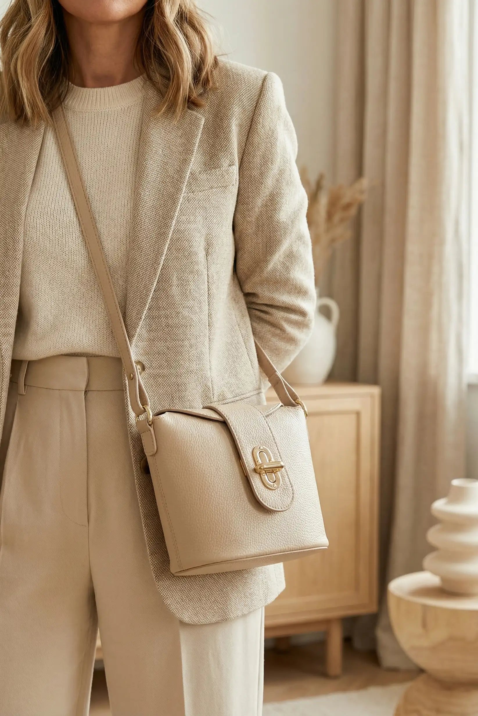 Bolso mujer mediano bandolera piel