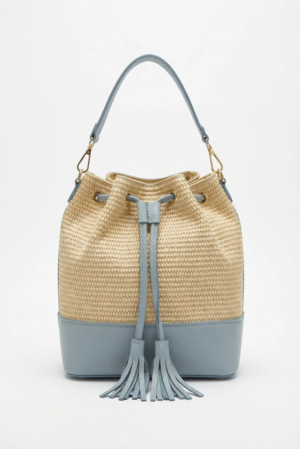 Bolso grande mujer bandolera rafia y piel