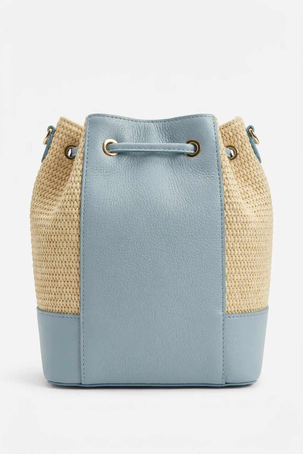 Bolso grande mujer bandolera rafia y piel
