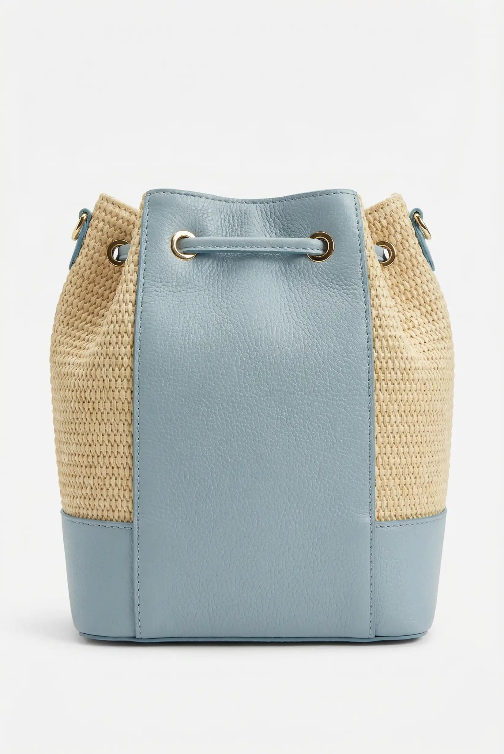 Bolso grande mujer bandolera rafia y piel
