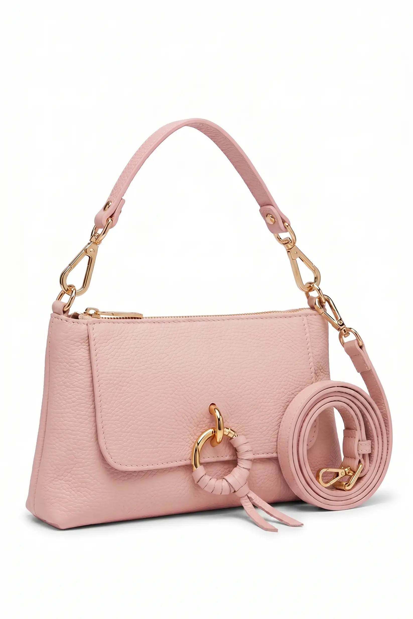Bolso pequeño bandolera broche dorado fabricado en piel