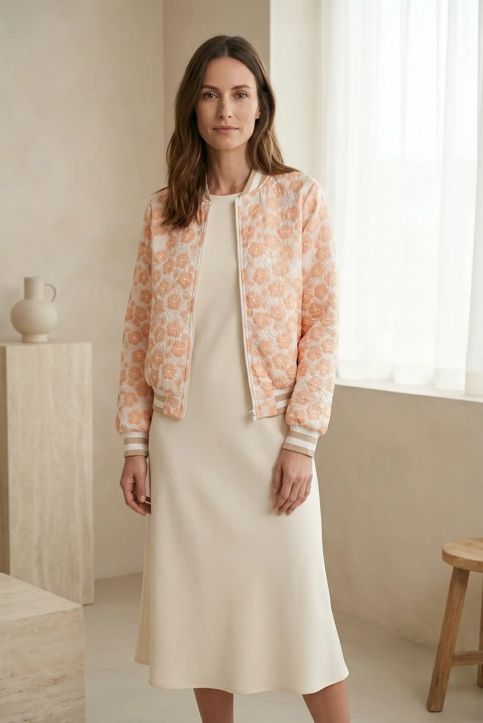 Bomber mujer floral Blooom Mandarina Primavera