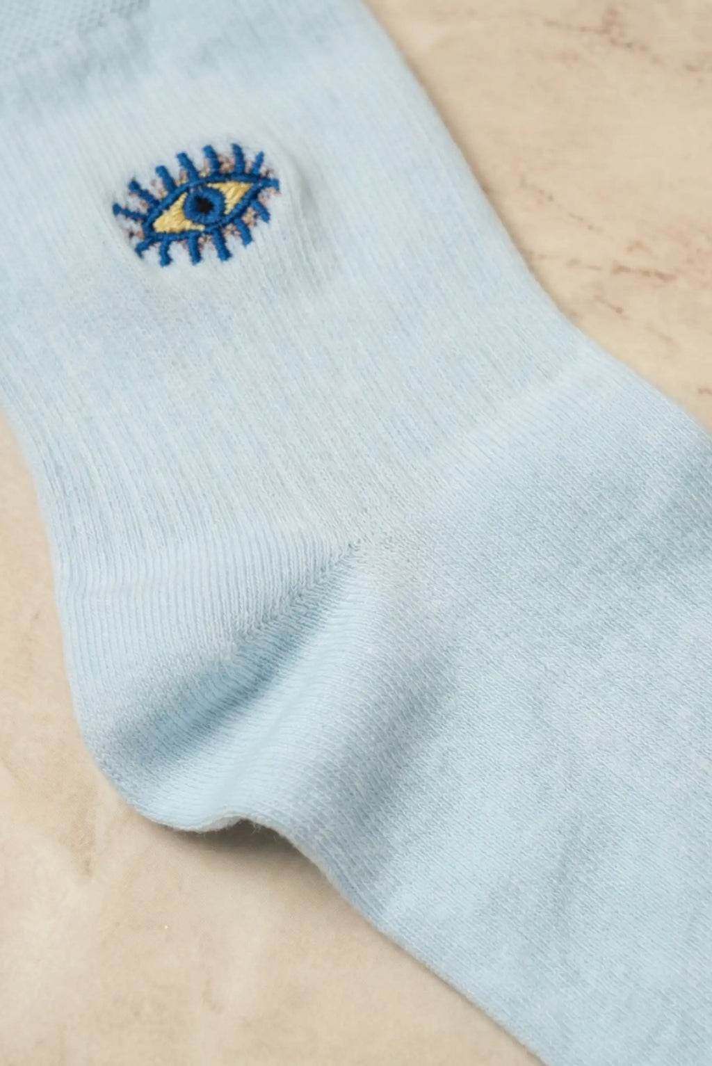 Calcetines Mujer Algodón Blancos con Ojo Azul | Calcetines Originales