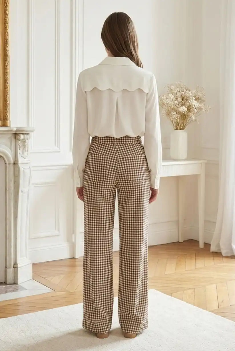 Camisa mujer manga larga blanco roto