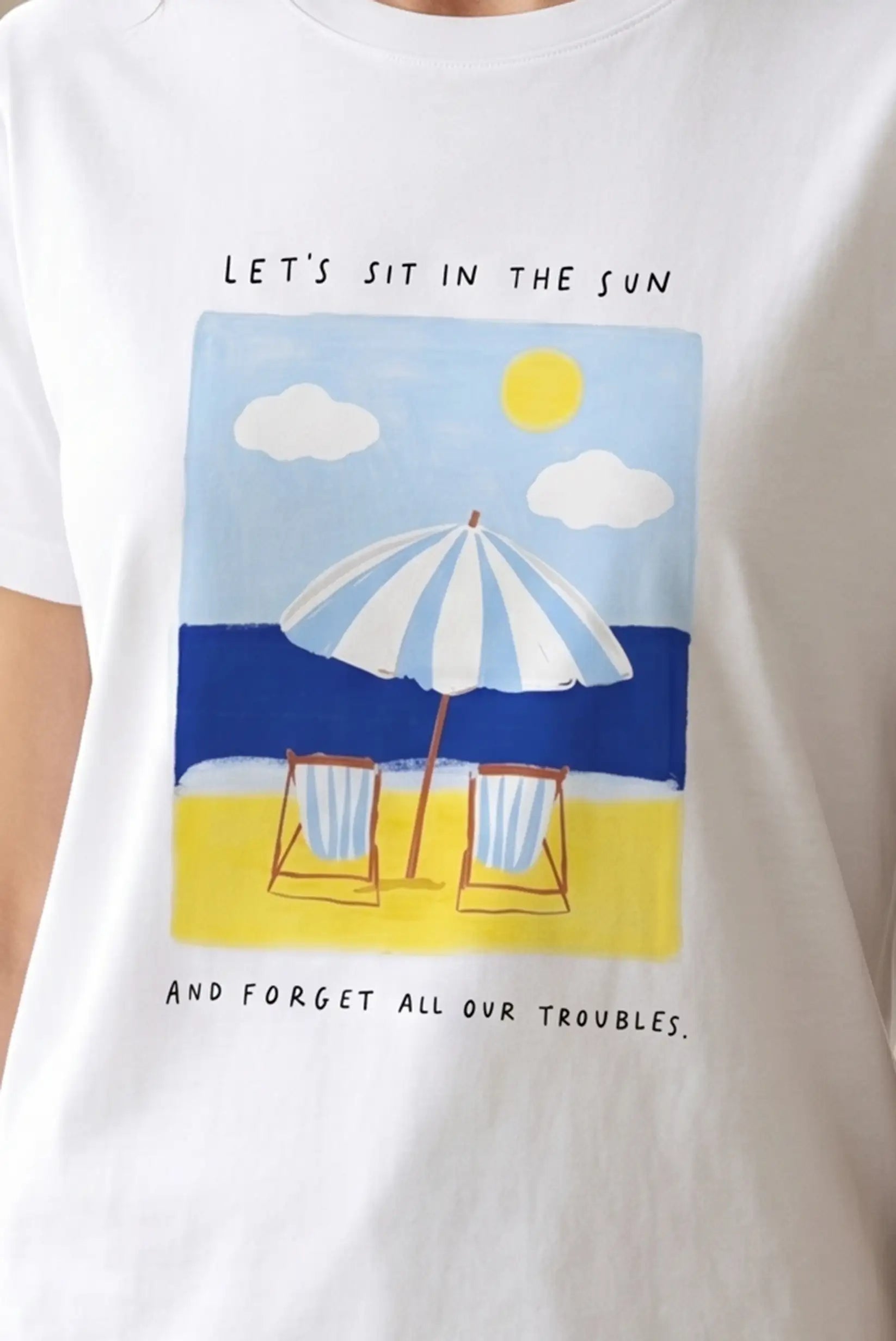 Camiseta Mujer Playa Verano Blanca Algodón