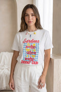 Camiseta Mujer Sardinas Dinner Club Algodón Blanca