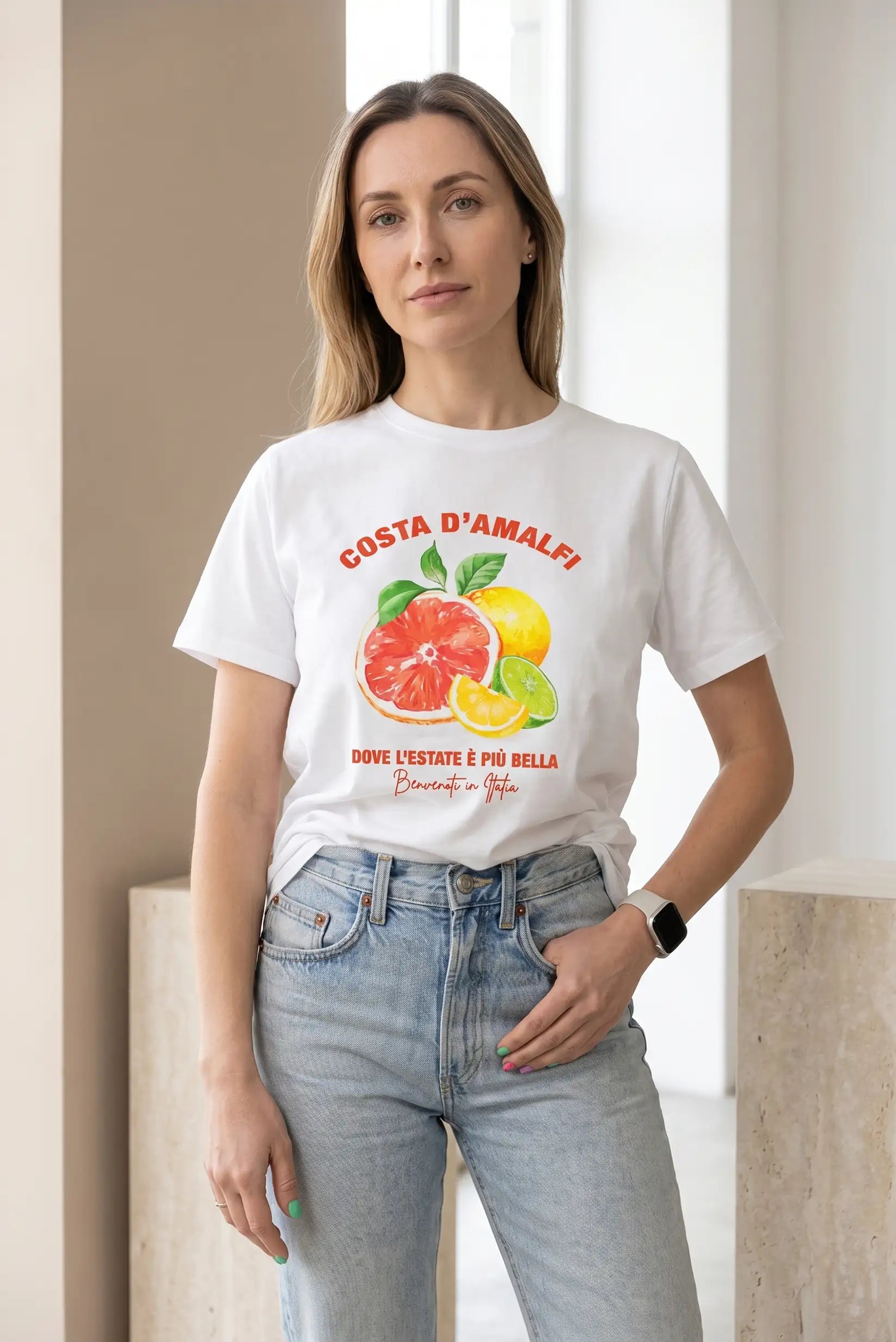 Camiseta Mujer Costa d’Amalfi Blanca