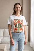 Camiseta Mujer Arizona Cactus Flores Primavera
