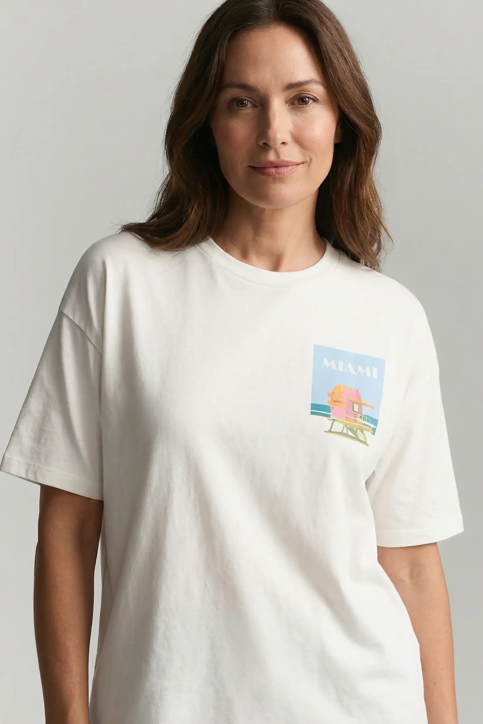 Camiseta manga corta mujer blanca MIAMI
