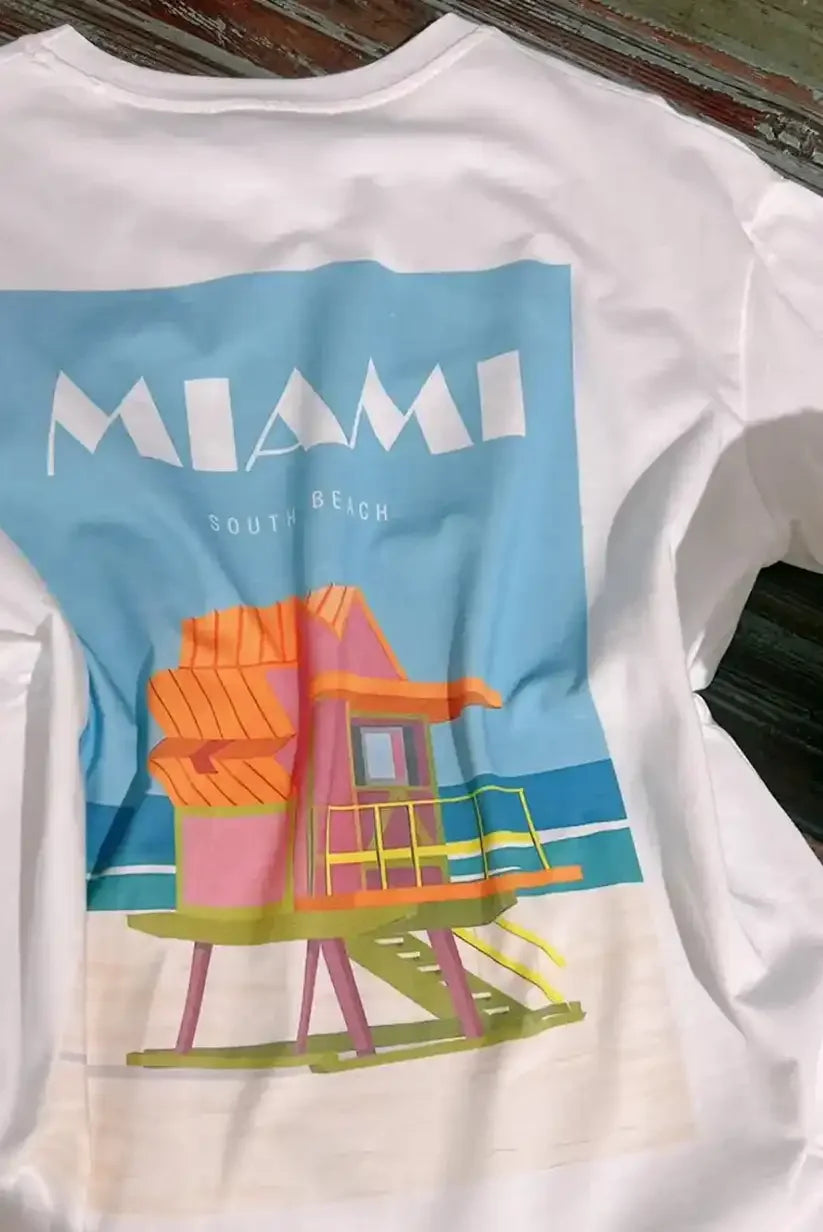 Camiseta manga corta mujer blanca MIAMI